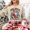 Big Nick Energy Shirt Merry Xmas Santa Claus Winter Cotton Fabric Womenswear Bottom Collar Cute Santa T-Shirts