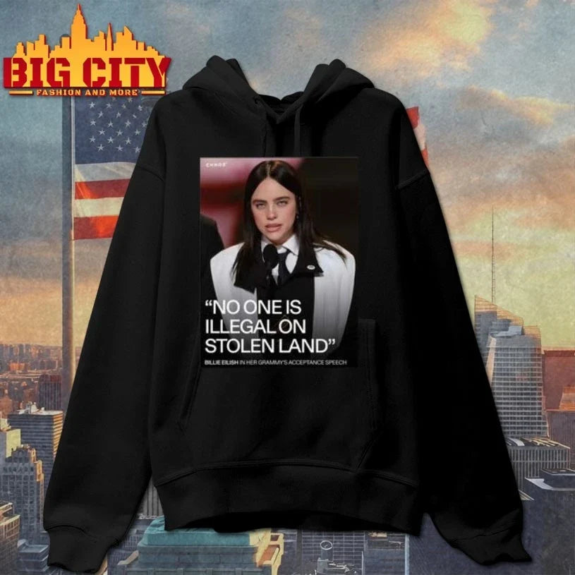 Billie Eilish no one is illegal on stolen land t-shirt