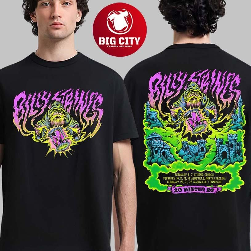 Billy Strings Winter 2026 Tour The Wizard Art With Dates Two Sided Shirt