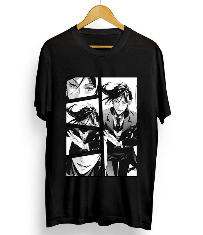 Black Butler S 4XL Sebastian Kuroshitsuji Toboso Yana Japanese Anime Shirt T-Shirts