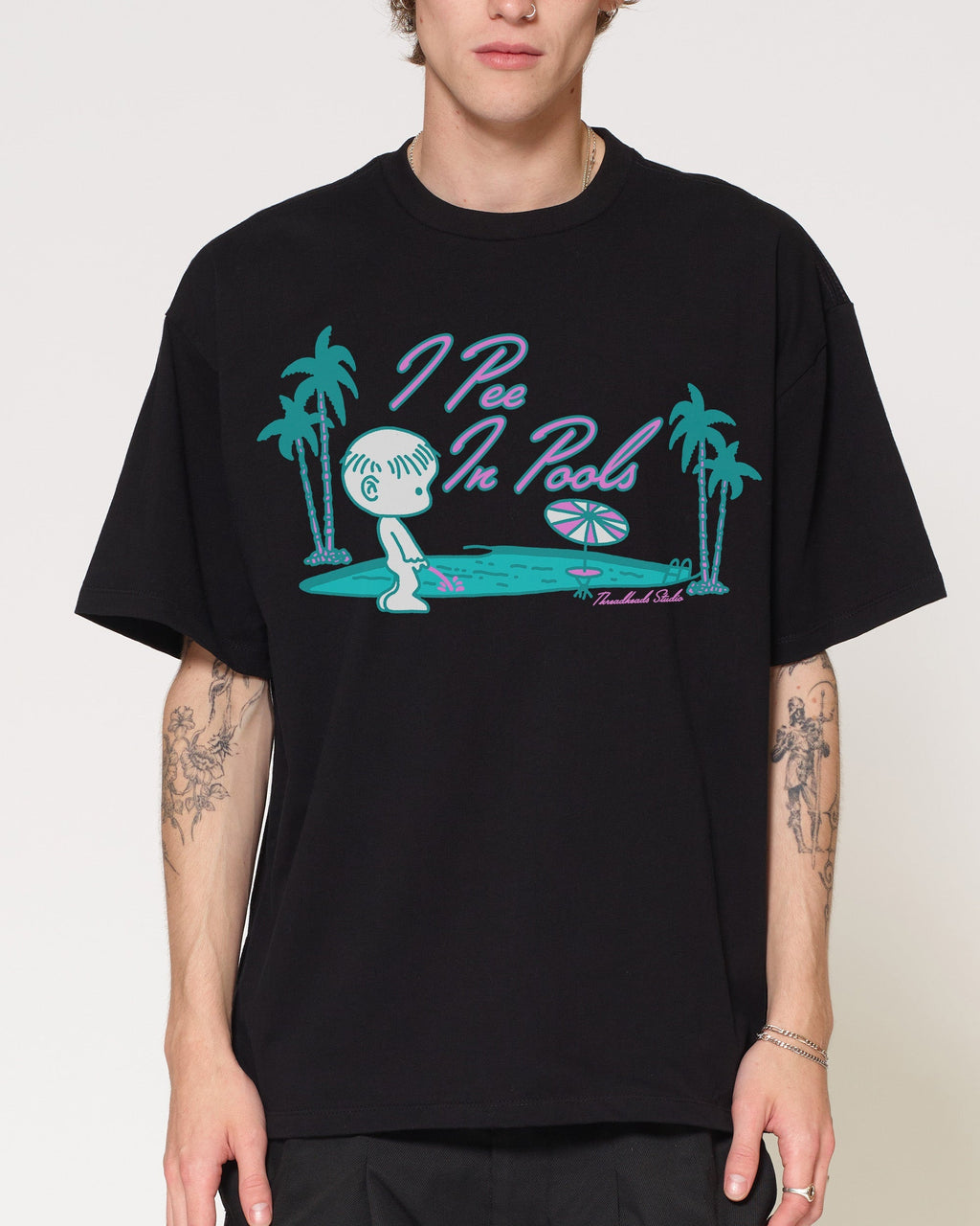 I Pee In Pools Oversized Tee