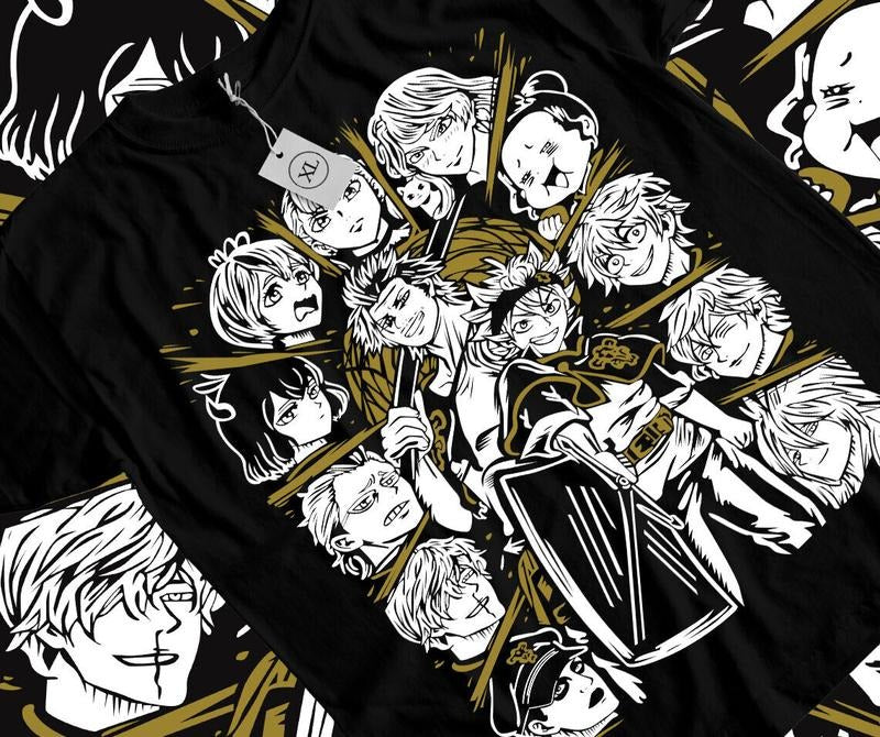 Black Clover S 4XL Asta Yuno Anime Manga Girl Black Shirt S 4XL T-Shirts