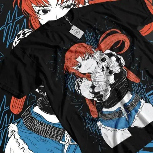 Black Lagoon Revy Manga Strip Girl Anime Manga Shirt All Size T-Shirts
