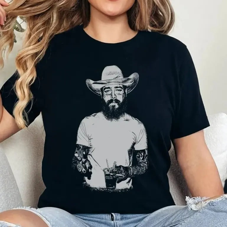 Black Malone Shirt Country Shirt Concert Shirt Had Some Help Shirt Posty Cotton Fabric T-Shirts