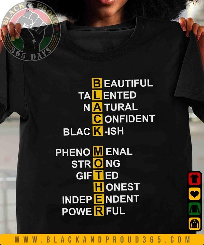 Black Mother Natural Black Black Girl Magic Black Mom Shirt Mama 100% Cotton Top T-Shirts