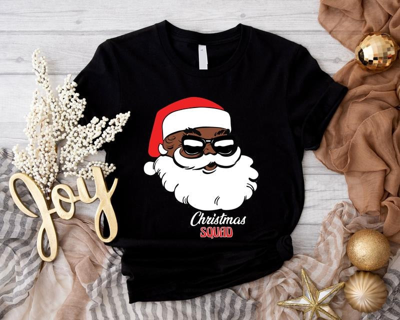 Black Santa Shirt Squad Matching African American Shirt Family Family Reunion Family Gathering T-Shirts