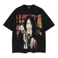 Bleach "Retsu Unohana" Heavyweight Vintage 100% Cotton Anime Menswear Top Casual Streetwear Black Tropical T-Shirts