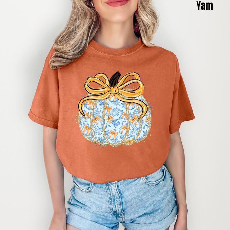 Blue Autumn Pumpkin Comfort Colors 'NLB' T-Shirts