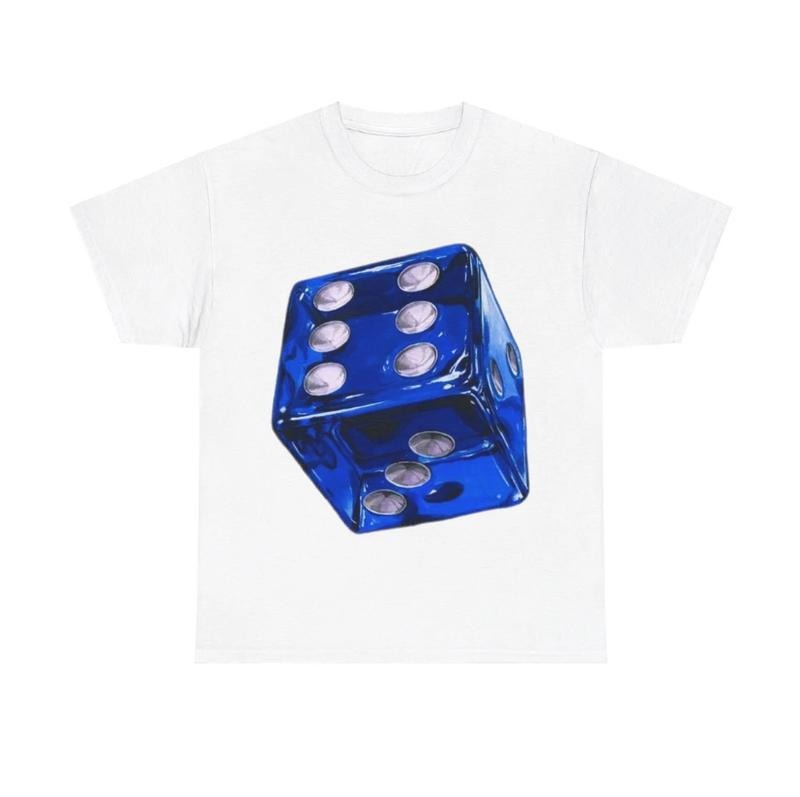 Blue Dice White Black Y2K Streetwear T-Shirts