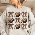 Blue Football Cheer Football Coquette Bows Retro Football Football Game Day Trend T-Shirts
