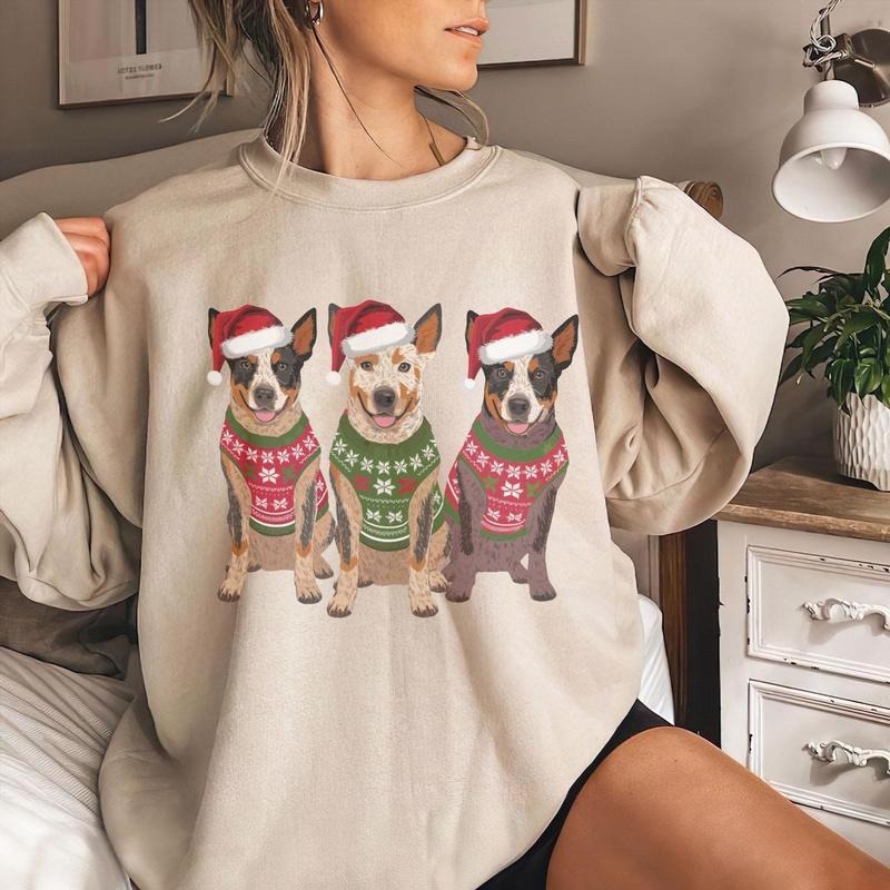 Blue Heeler Shirt Dog Mom Cattle Dog XMAS Pet Owner T-Shirts