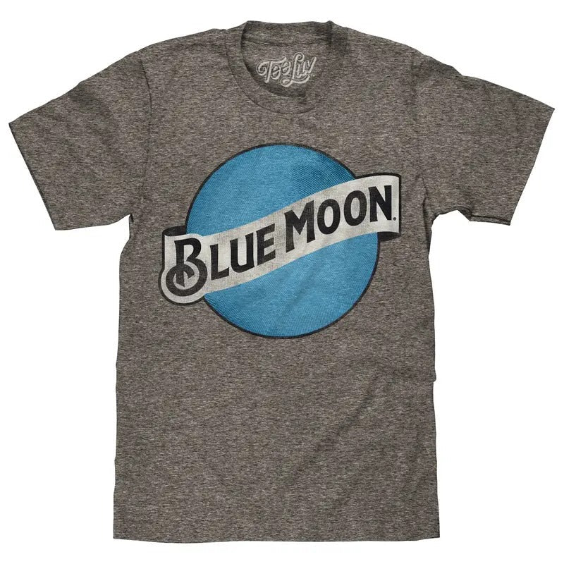 Blue Moon Color Logo Gray T-Shirts