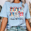 Bluey Happy 4th July Red White Bluey Fourth July Shirt Independence Day Shirt Bluey 4th July Short Sleeve Trending Shirt T-Shirts