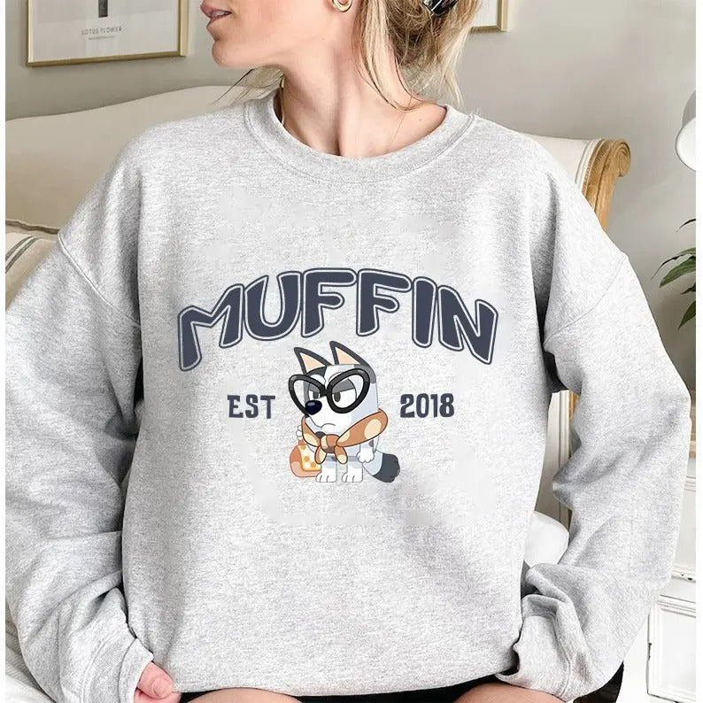 Bluey Muffin Muffin Est 2018 Bluey Cartoon Muffin Cupcake Heeler Muffin Shirt T-Shirts