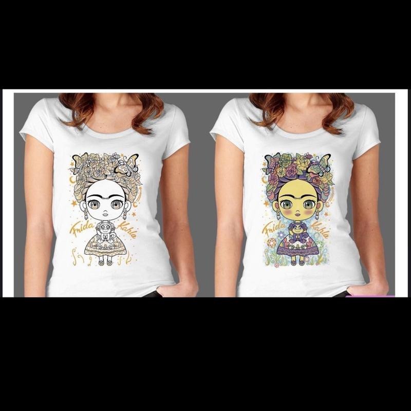 Blusa De Frida Para Dama. Shirt Casual Cotton T-Shirts