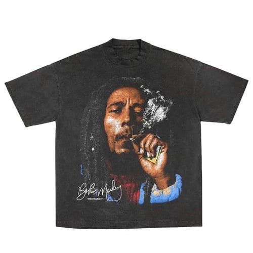 "Bob Marley" Vintage Bootleg Size S 3XL Top Womenswear Underwear Humen Round Neck Baggy T-Shirts