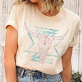 Boho Cow Skull Western Bull Skull Cowgirl Country Cowboy Country Girl Western T-Shirts