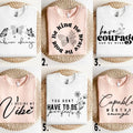 Boho Inspirational Bundle Positive Affirmations Kindness Always You Worthy Matter Enough Floral Quotes T-Shirts
