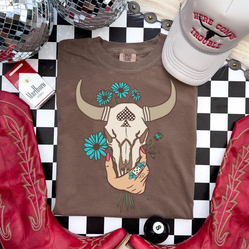 Boho Skull DTF Transfers THIS IS NOT SHIRT T-Shirts