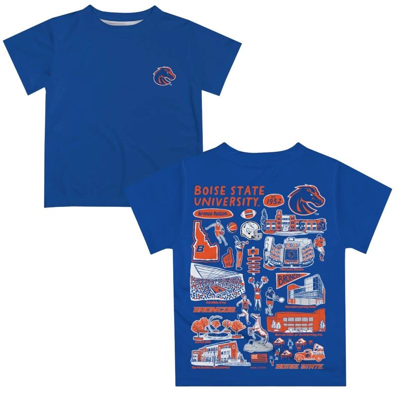 Boise State University Broncos Impressions Artwork Relaxed Fit Boise State University Broncos Short Sleeve Shirt T-Shirts