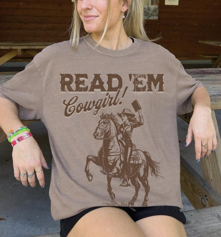 Bookish Cowgirl Shirt Book Lover Shirt Country Bookish Bookish Her Country Girl Reader Art Top Womenswear Underwear Lady T-Shirts