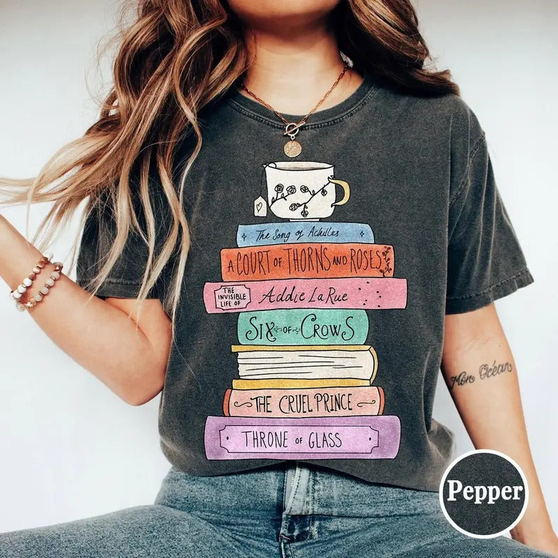 Bookish Shirt ACOTAR Velaris Six Crow Court Thone Roses Throne Glass Librarian Reading Shirt Fourth Wing T-Shirts