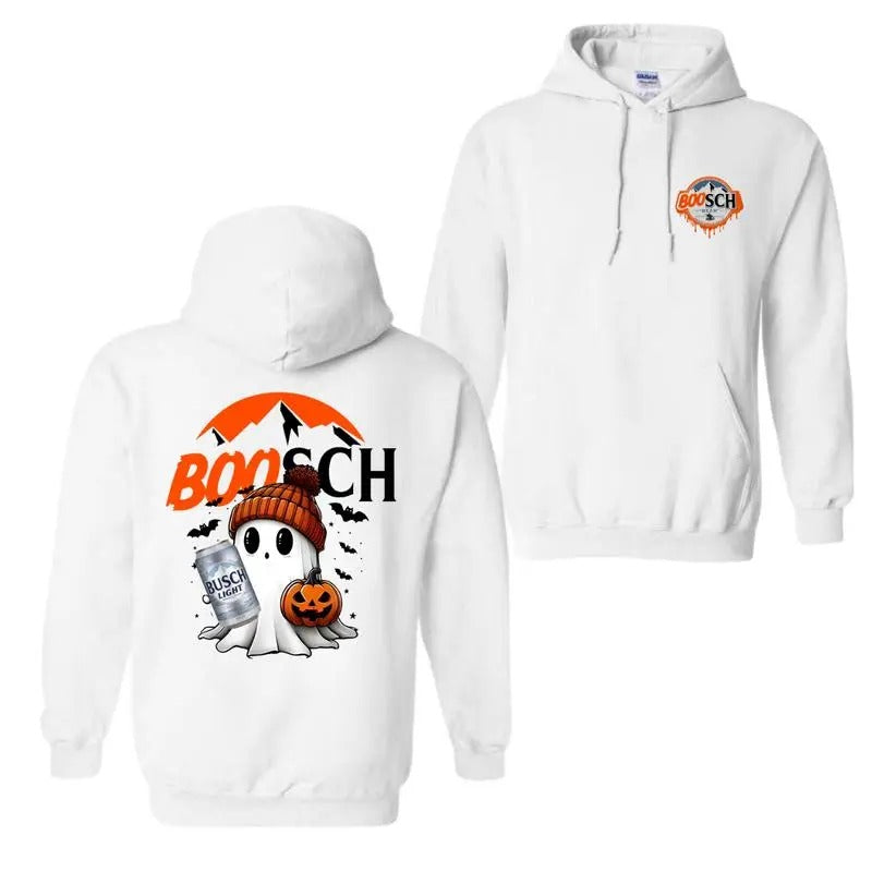 Boosch Light Cute Boo Ghost Halloween Double Sided Busch LIght Halloween Halloween Cute Ghost T-Shirts