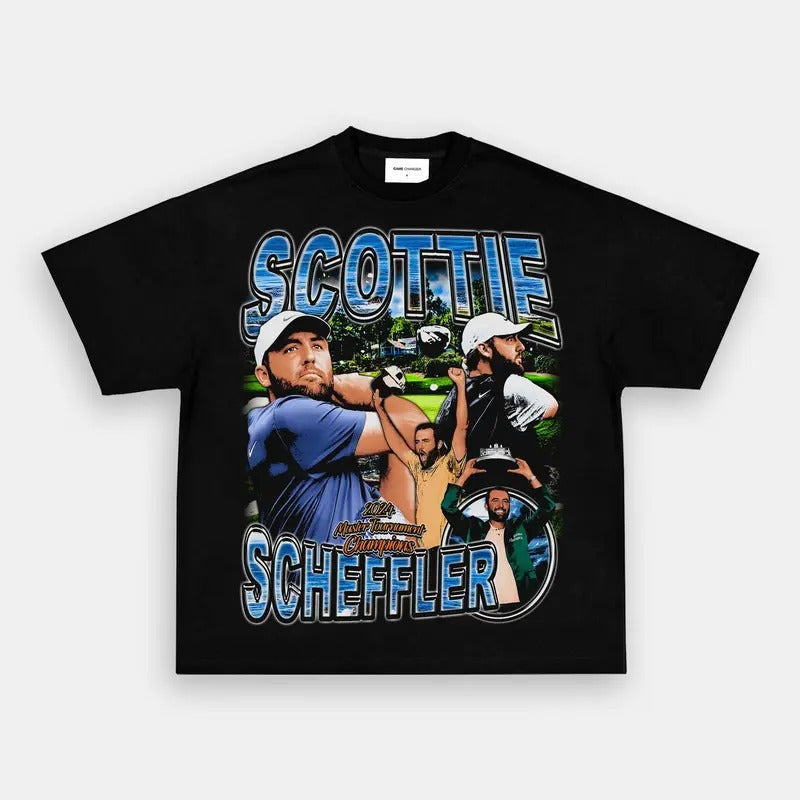 Bootleg Vintage 90s SCOTTIE SCHEFFLER Golf Casual Classic Cotton Fabric Menswear Top Medium Streetwear T-Shirts
