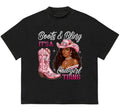 Boots & Bling 'S Cowgirl Thing Black Coowgirl Essential Cotton Print T-Shirts