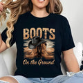 Boots Ground Black Cowgirl Melanin Shirt Casual Short Sleeve Daily Summer Clothes T-Shirts