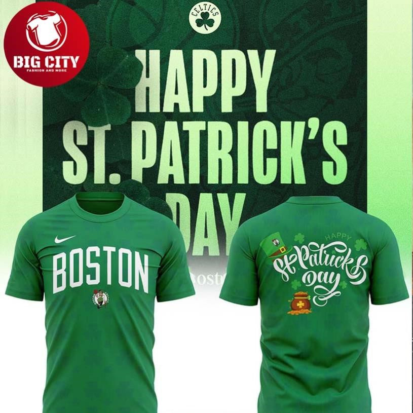 Boston Celtics Happy St. Patrick’s Day 2026 Irish Two Sided Shirt