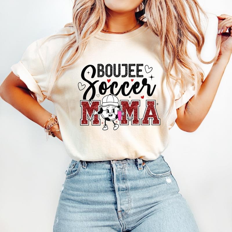 Boujee Soccer Mama Soccer Sports Retro Mom T-Shirts