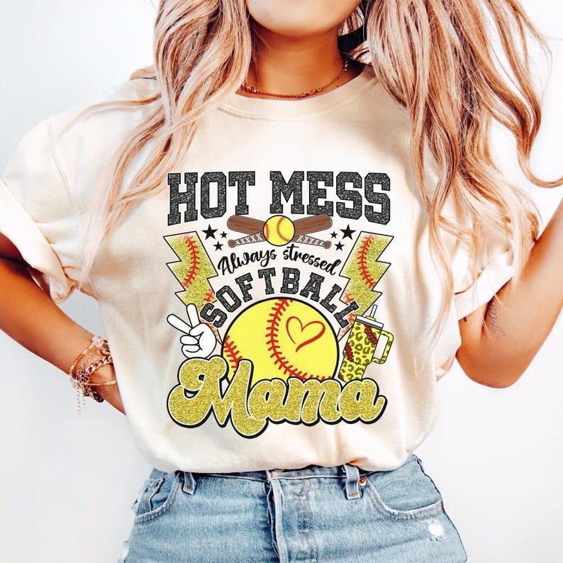 Boujee Softball Mama Shirt Chic Sports Mama T-Shirts