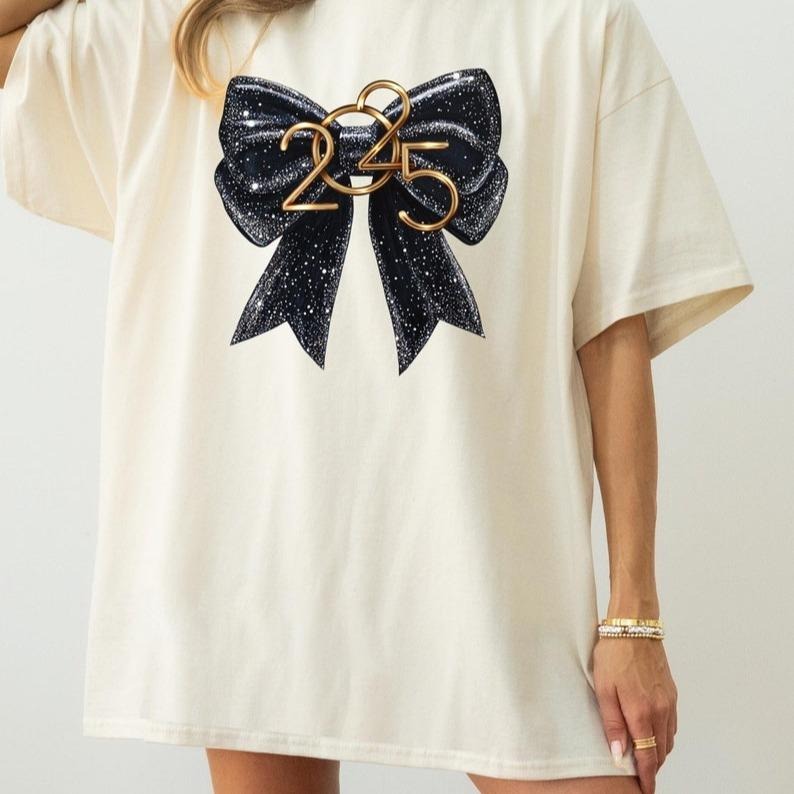 Bow New Years Eve Shirt Nye Coquette New Years Coquette 2025 Happy New Year T-Shirts