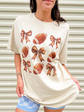 Bows Footballs Top T-Shirts