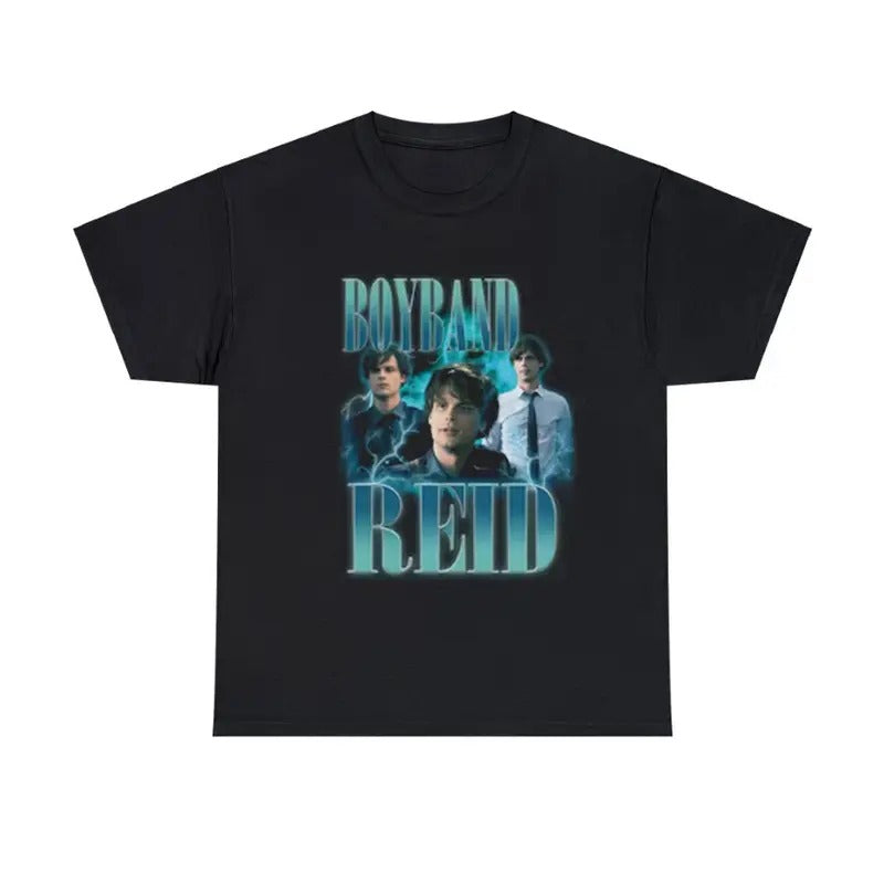 Boyband Spencer Reid Vintage Criminal Minds Fan Matthew Gray Gubler Menswear Top T-Shirts