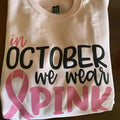 Breast Cancer Awareness October Pink Shirt Survivors Motivational Team Cancer Shirt Cotton T-Shirts