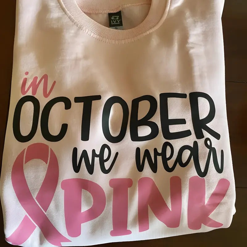 Breast Cancer Awareness October Pink Shirt Survivors Motivational Team Cancer Shirt Cotton T-Shirts