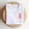 Breast Cancer Butterfly Ribbon Shirt Pink Ribbon Pocket Size Warrior Mom Breast Cancer Survivor Cancer Support Her T-Shirts