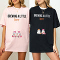 Brewing Little Boo Twin Halloween Pregnancy Announcement Shirt Halloween Maternity Funny Mom Be Spooky Baby Shower Pregnant Wife T-Shirts