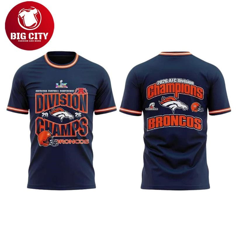 Broncos 2026 AFC Division Champions Blue Two Sided Shirt