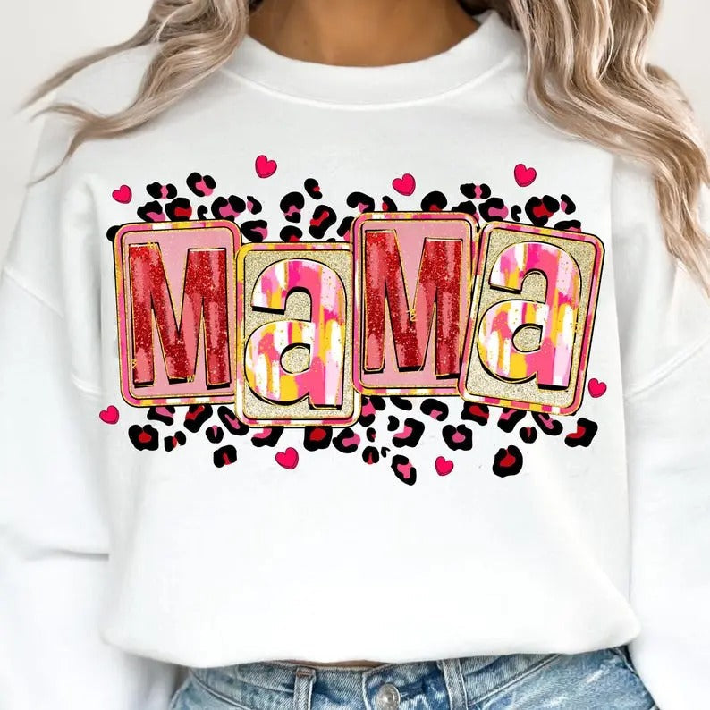 Brushstroke Not Glitter Mama Valentine Mama Mini Valentine Heart Mama T-Shirts