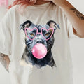 Bubblegum American Bully Shirt~ Relaxed Fit Printed USA Womenswear Casual Comfort Cotton Top Athletic Boho Chic T-Shirts