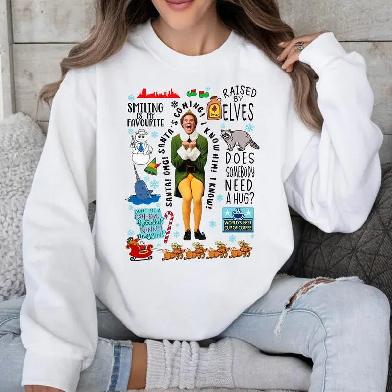 Buddy Elf Quotes Festive Classic Buddy Elf Phrases Movie Fans T-Shirts