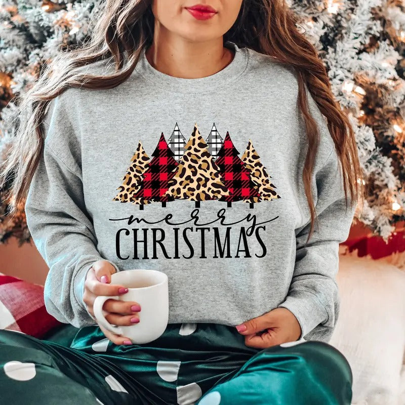 Buffalo Plaid Merry Shirt Family Shirt .Matching Shirt Cotton T-Shirts