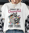 Bunnies Are Overrated Stay Feral Raccoon Easter Shirt Feral Easter Funny Retro Easter Sarcastic T-Shirts