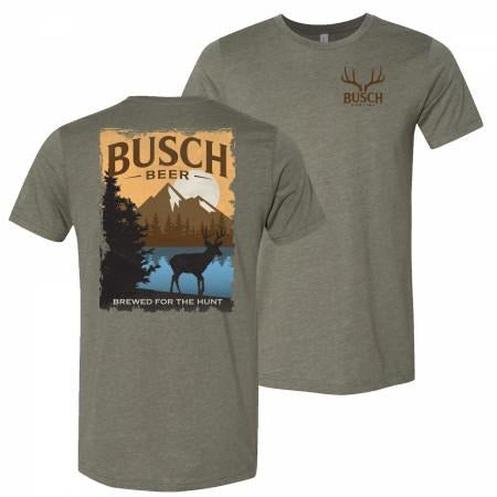 Busch Beer Brewed Hunt Front Back Print T-Shirts