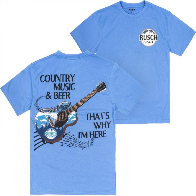 Busch Light Country Music Beer Front Back Print T-Shirts