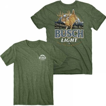 Busch Light Deer Label Front Back Print T-Shirts