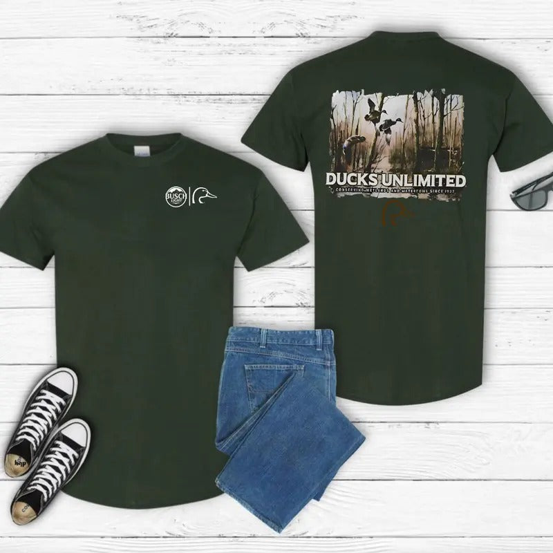 Busch Light Ducks Gildan Cotton Fabric T-Shirts
